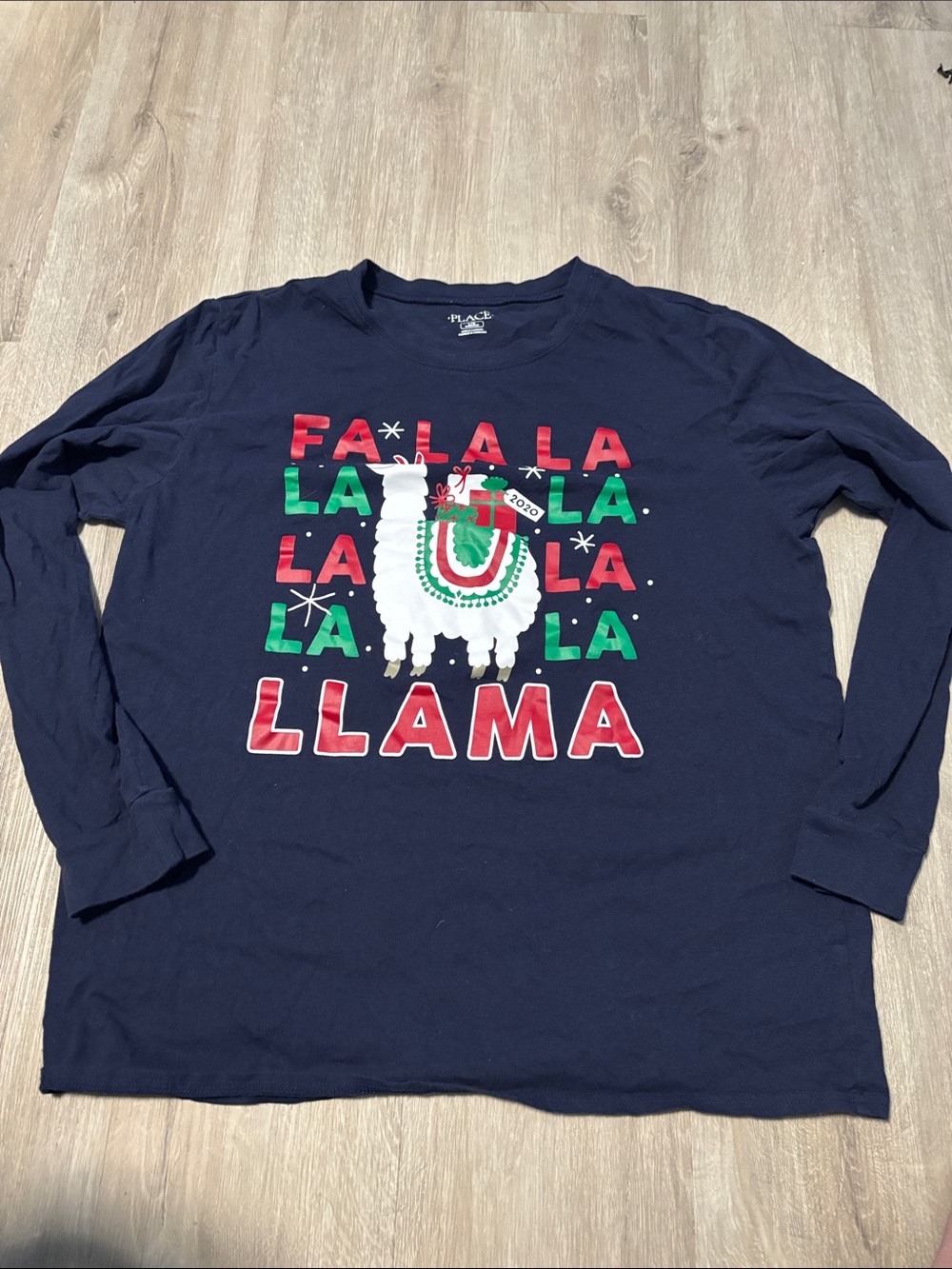 The Children's Place Navy Holiday Llama Long Sleeve Tee